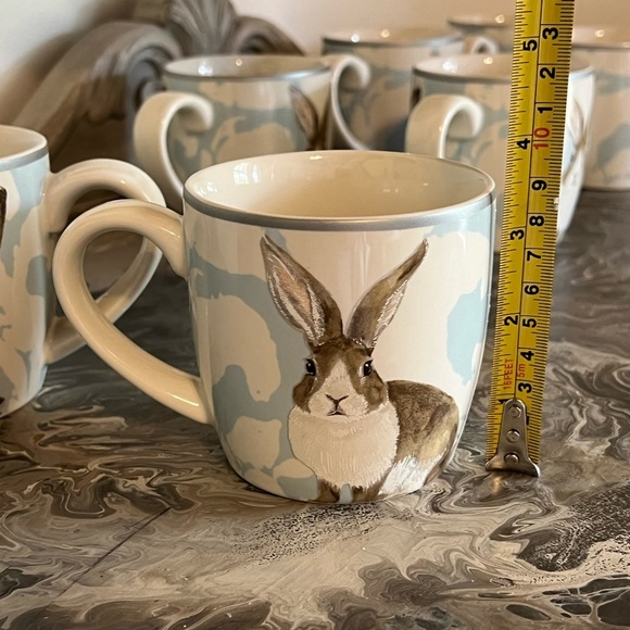 Williams Sonoma Damask Easter Bunny Mug, Set of Four, Discontinued, NWOT - Picture 7 of 12